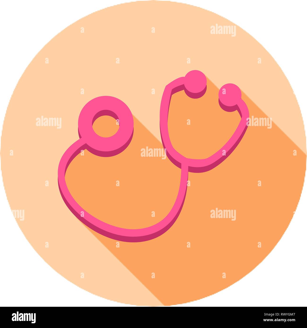 Doctors stethoscope for medical concept in flat style vector design ...