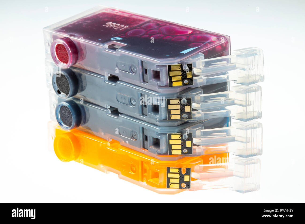 Printer Ink Cartridges, Full, chip, Stock Photo
