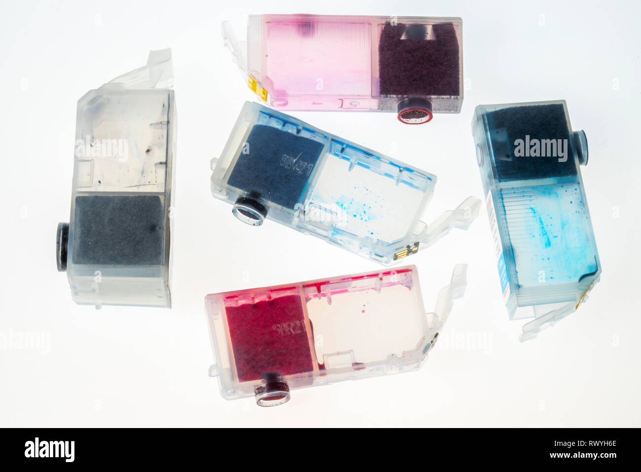 Printer Ink Cartridges, Empty, Stock Photo