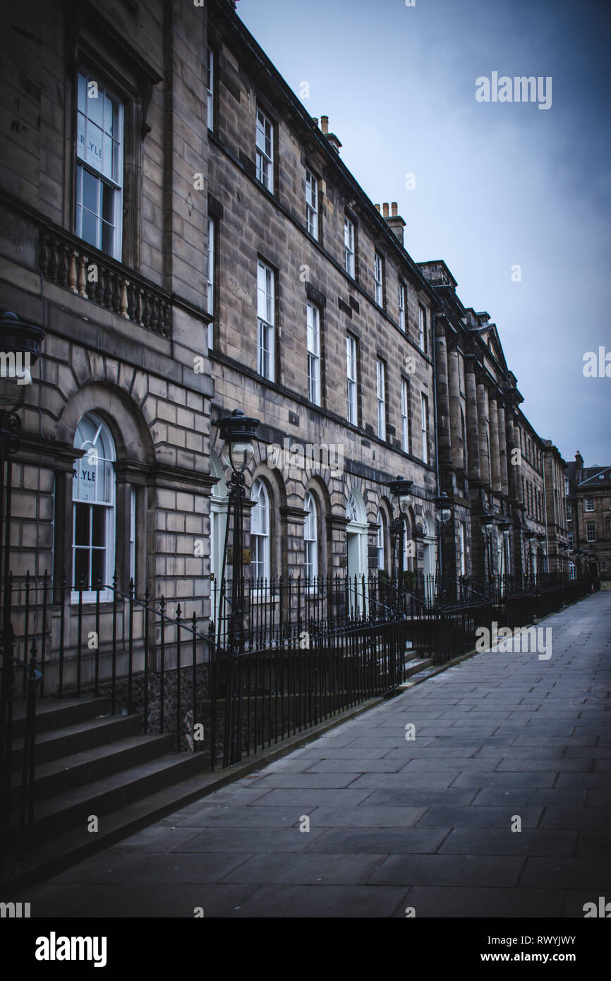 A row of houses in New Town, Edinburgh Stock Photo