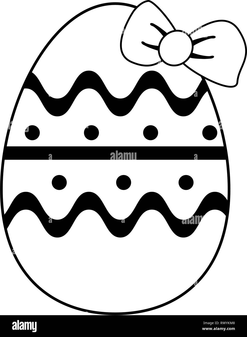 Easter egg cartoon in black and white Stock Vector Image & Art - Alamy