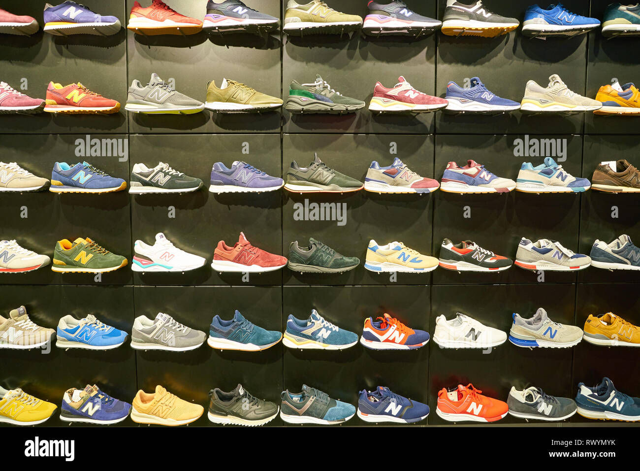 MOSCOW, RUSSIA - CIRCA SEPTEMBER, 2018: footwear on display at New Balance  store in Moscow. New Balance Athletics is an American multinational corpora  Stock Photo - Alamy
