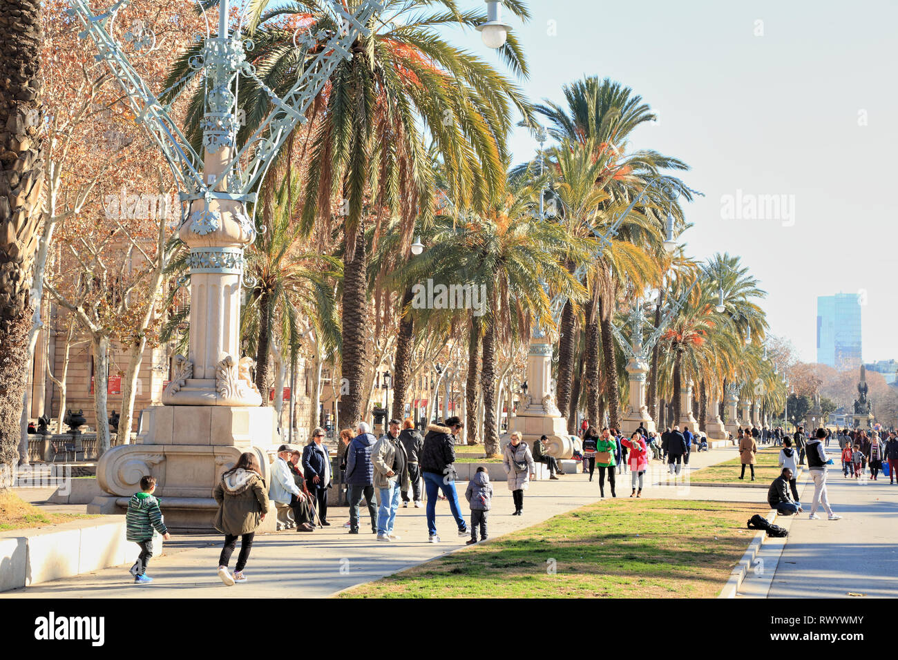 Parc de la Ciutadella, Passeig de Lluís Companys, Barcelona Stock Photo