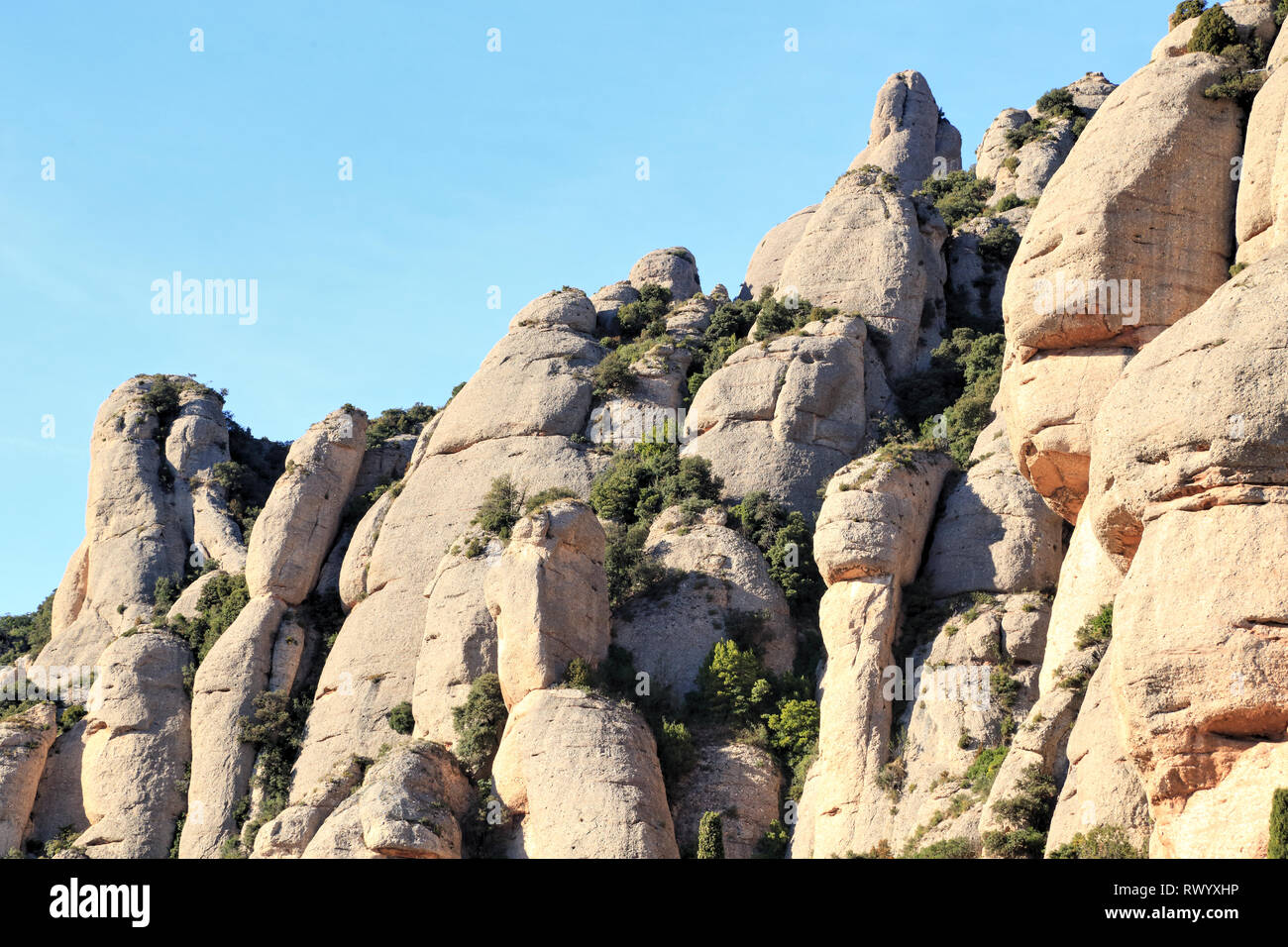 Limestone rocks of Montserrat mountains, Catalonia, Spain Stock Photo
