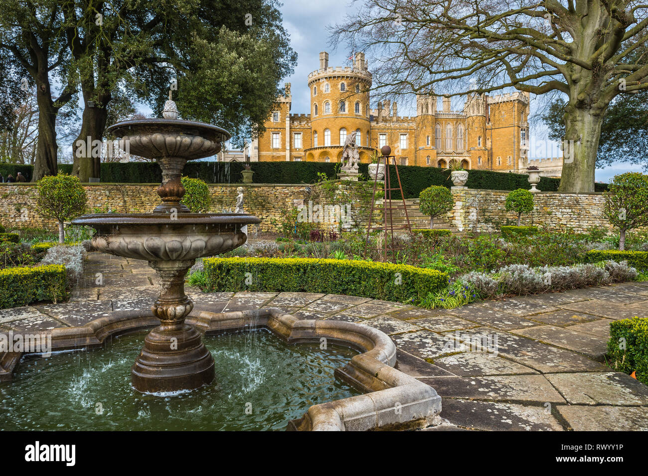 Belvoir Castle Gardens Stock Photo