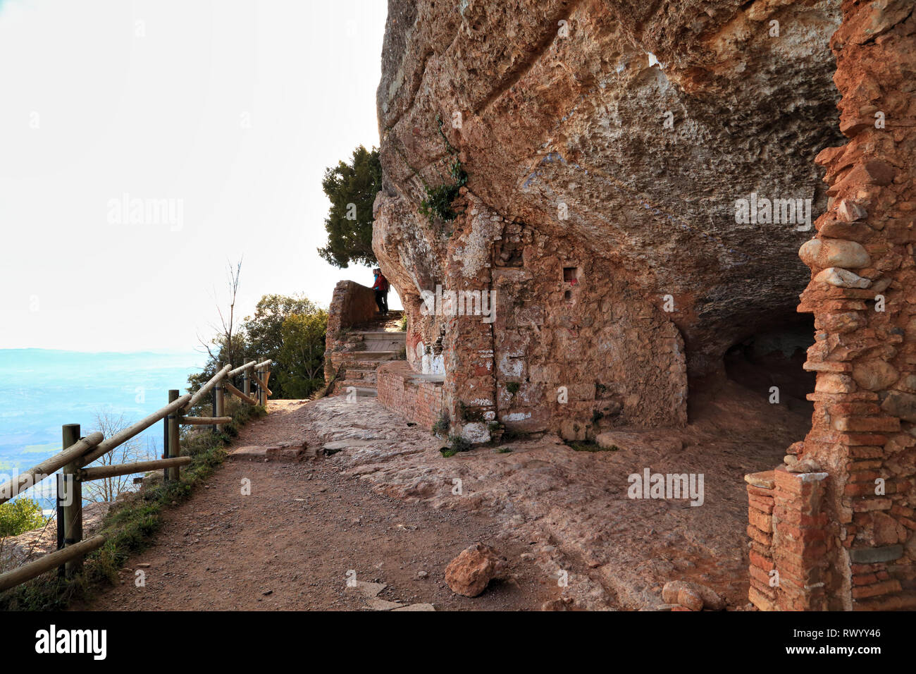 Saint Onofre at Montserrat monastery, Montserrat montain hike, Catalonia, Spain Stock Photo