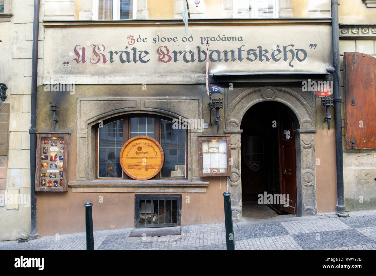 The Medieval Tavern U krále Brabantského at the bottom of the Old Castle  Stairs in Prague (Praha), Czech Republic Stock Photo - Alamy