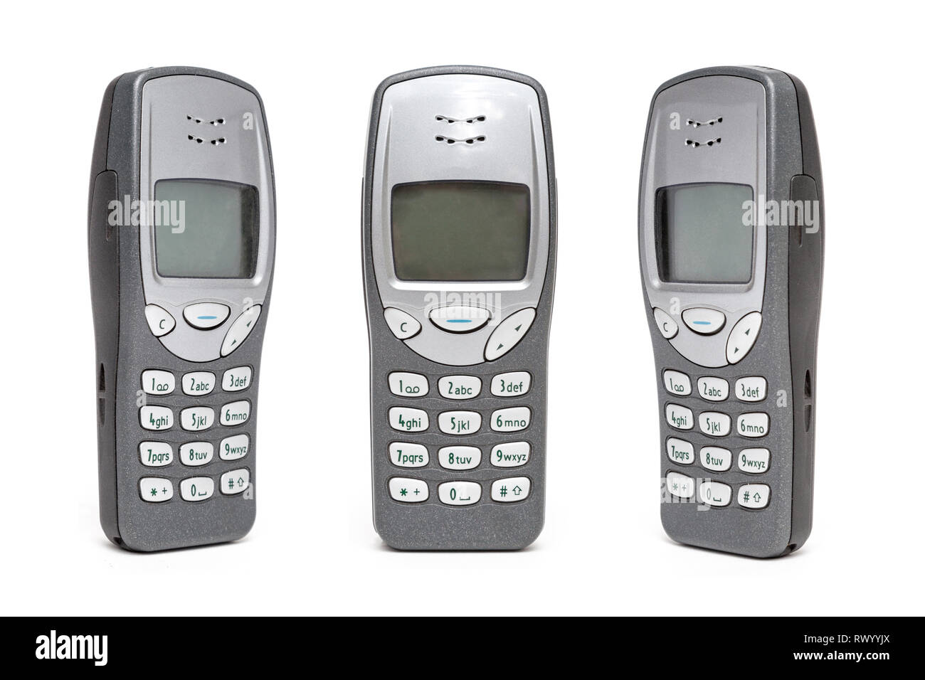Old Mobile Phone on white background. Stock Photo