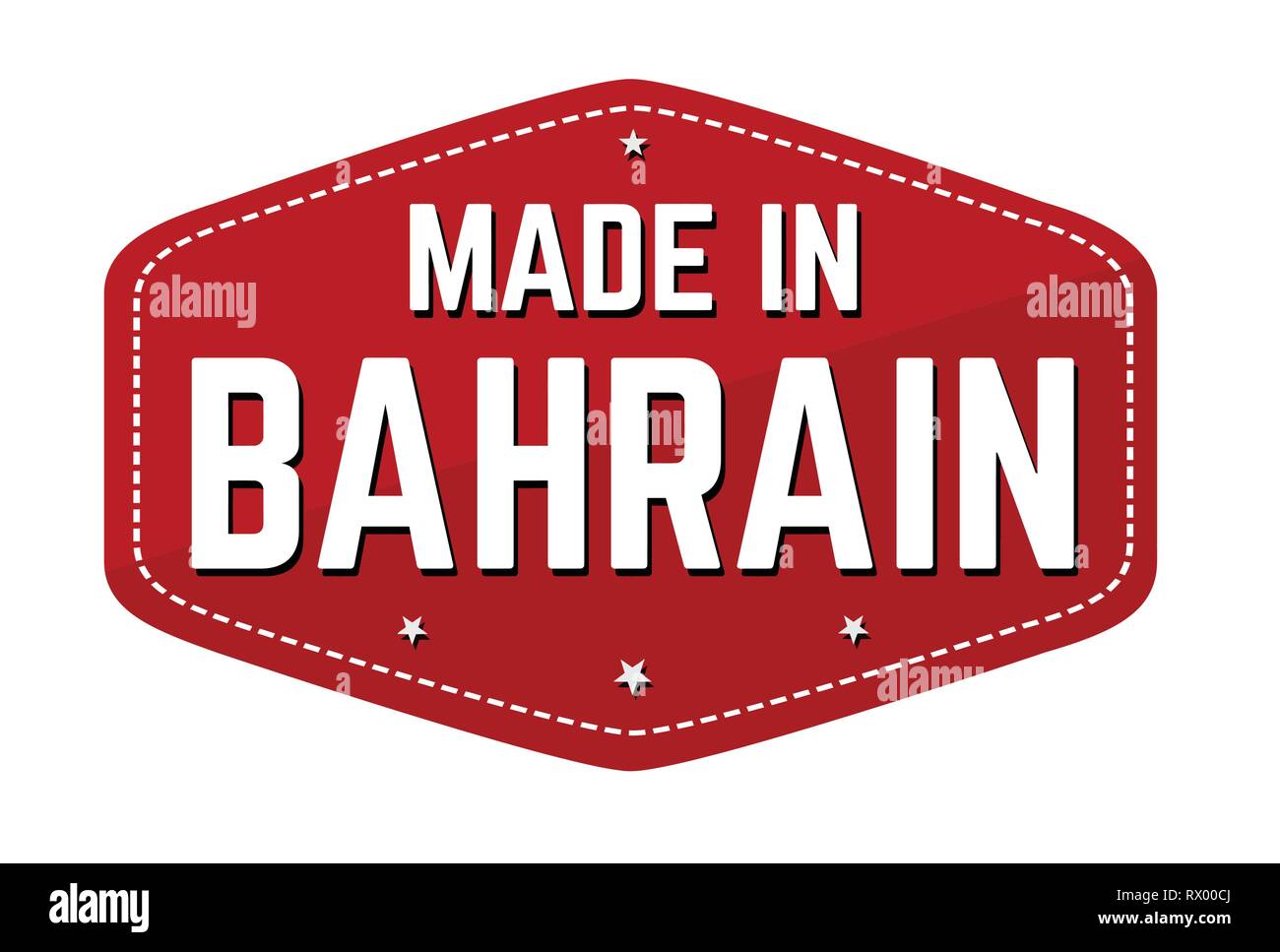 Made in Bahrain label or sticker on white background, vector