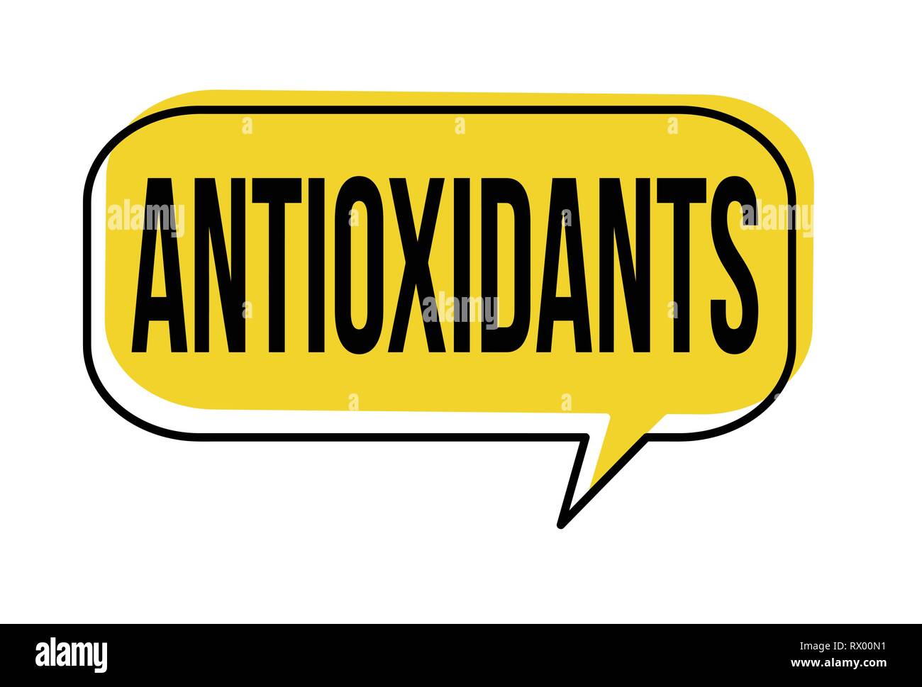 Antioxidants speech bubble on white background, vector illustration Stock Vector