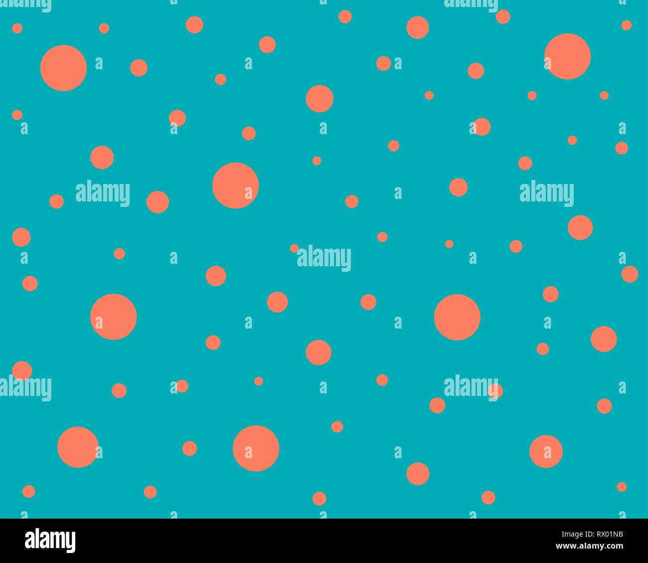orange orbs circles randomly on a blue background Stock Vector