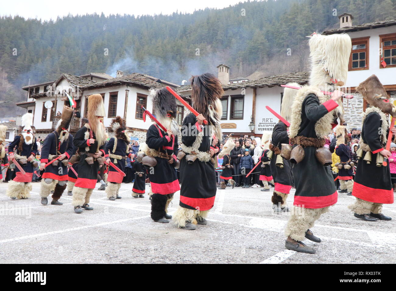 Kukeri Ritual People in in traditional Kukeri costume are seen at the Festival of the ...
