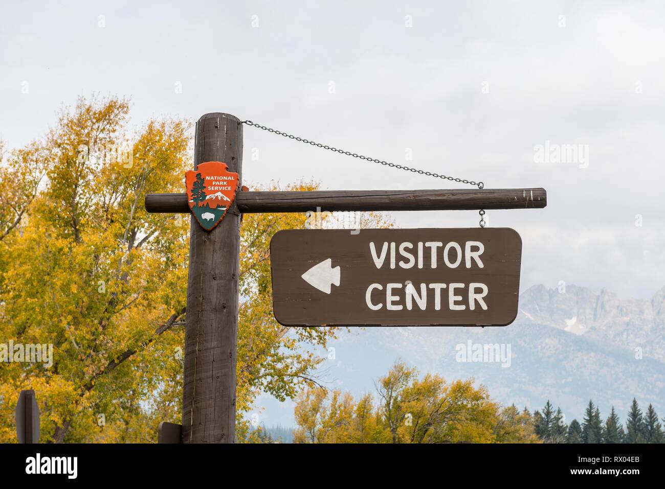 Sign Visitor Center, Visitor Center, Grand Teton National Park, Wyoming