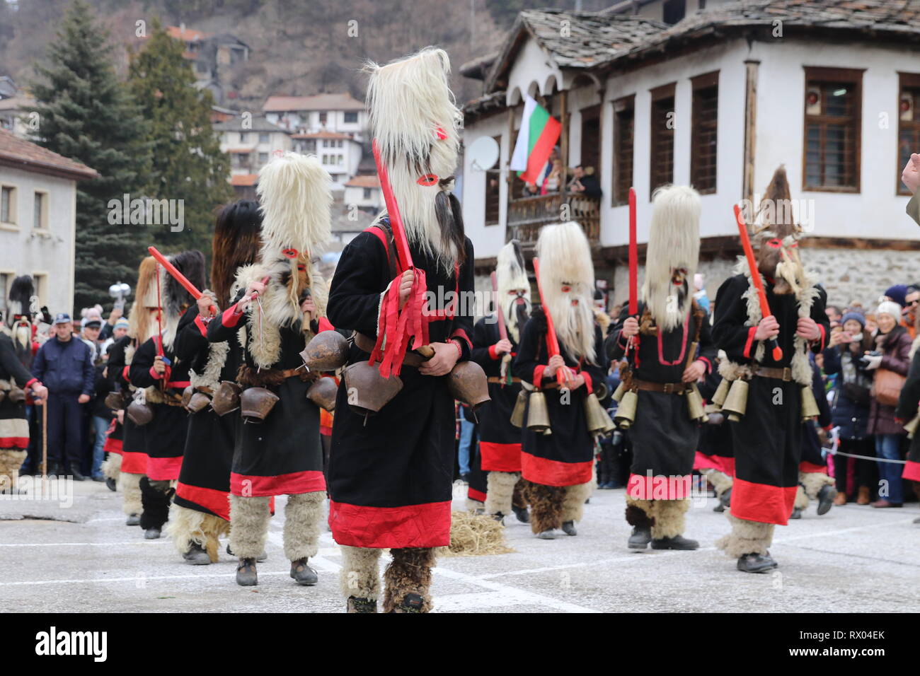 Kukeri Ritual People in in traditional Kukeri costume are seen at the Festival of the ...