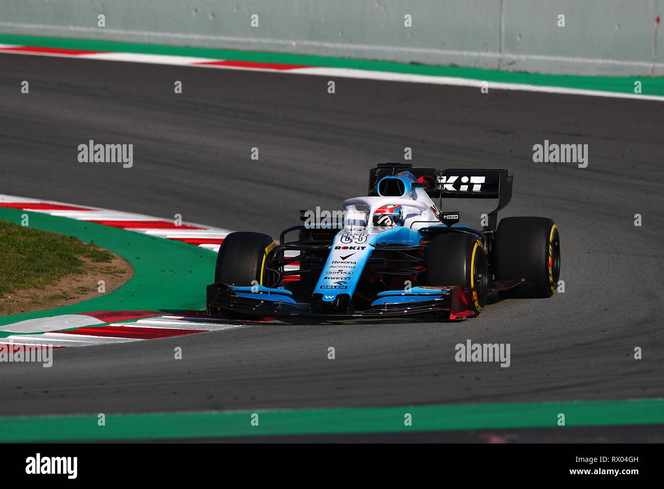 Montmelo, Barcelona - Spain. 28h February 2019. George Russell of Great Britain driving the (63) Rokit Williams Racing FW42 Mercedes on track during   Stock Photo
