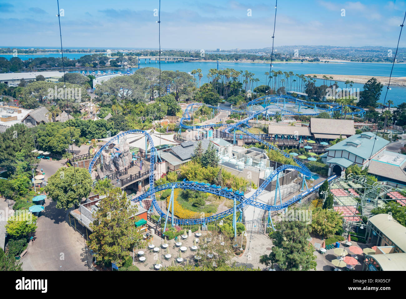 San Diego, JUN 27: Aerial view of the famous SeaWorld on JUN 27, 2018 at San Diego, California Stock Photo