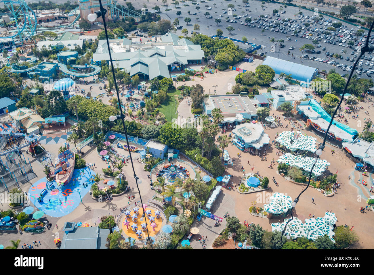 San Diego, JUN 27: Aerial view of the famous SeaWorld on JUN 27, 2018 at San Diego, California Stock Photo