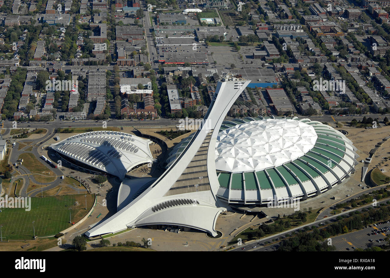 aerial, Olympic Stadium, Montreal, Québec Stock Photo Alamy