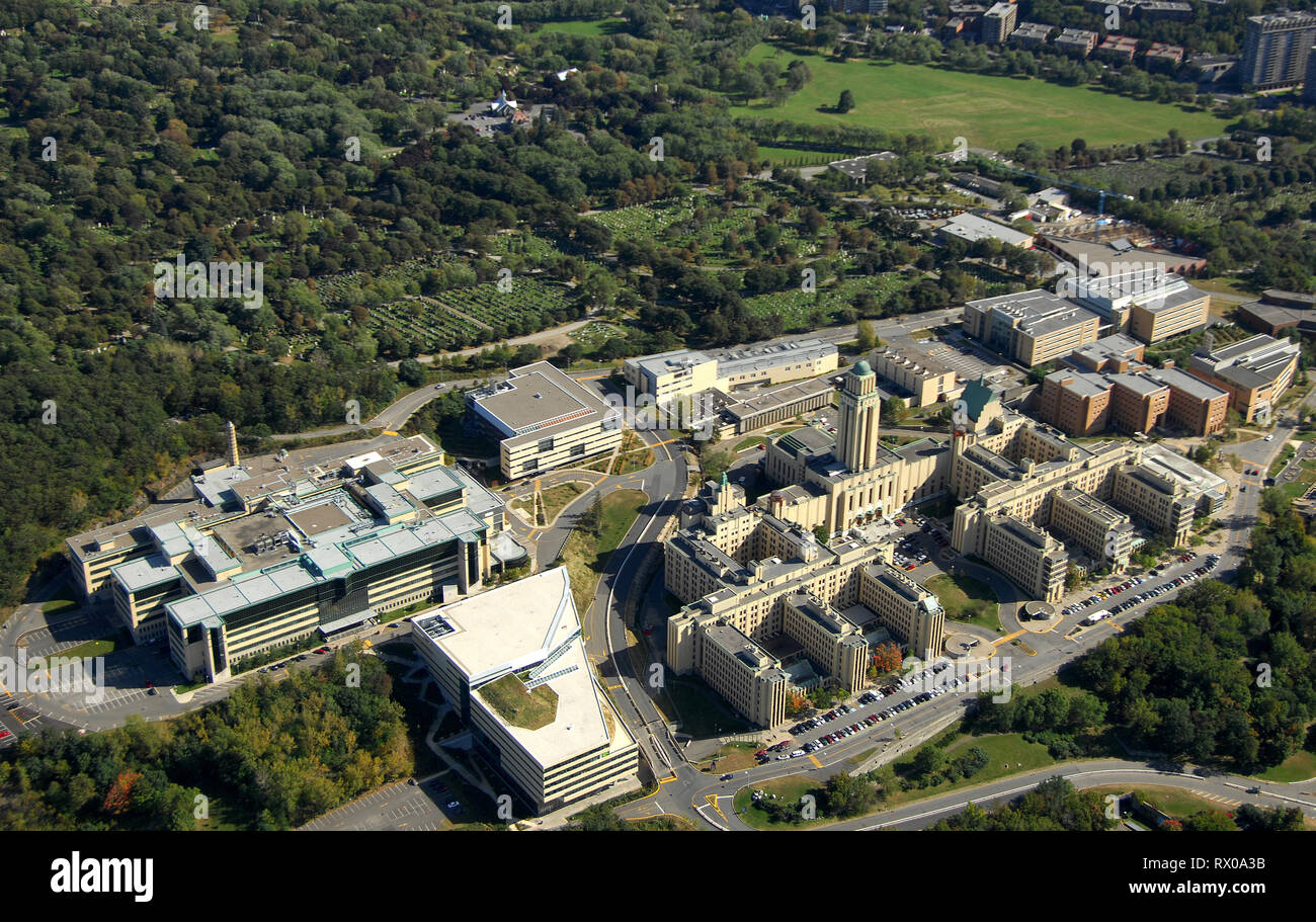 aerial, Universite de Montreal, Montreal, Québec Stock Photo Alamy