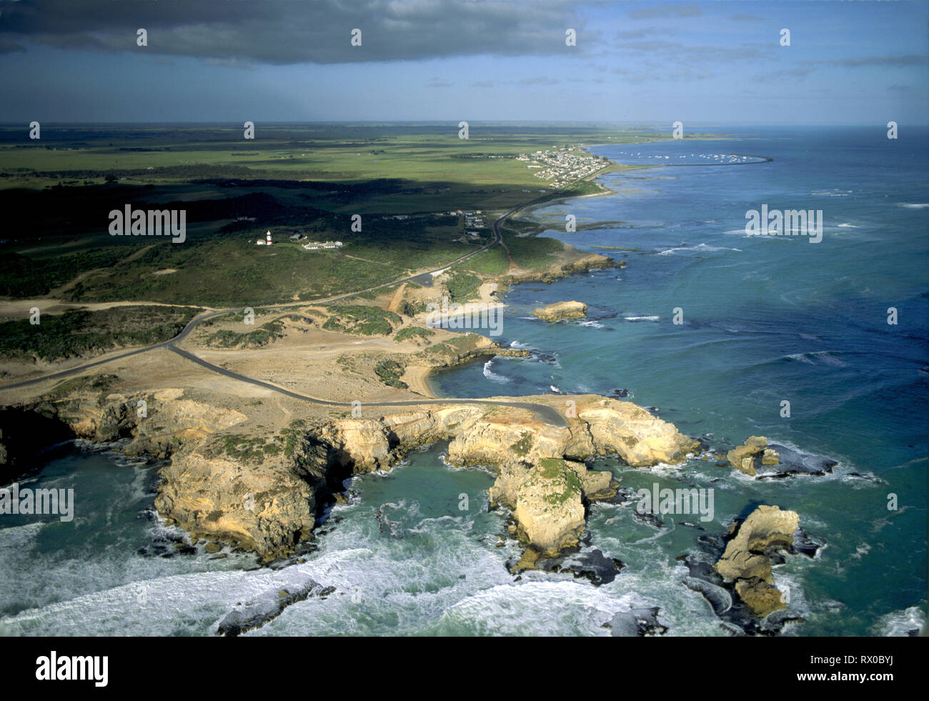 aerial, Cape Northumberland, Port MacDonnell, South Australia Stock