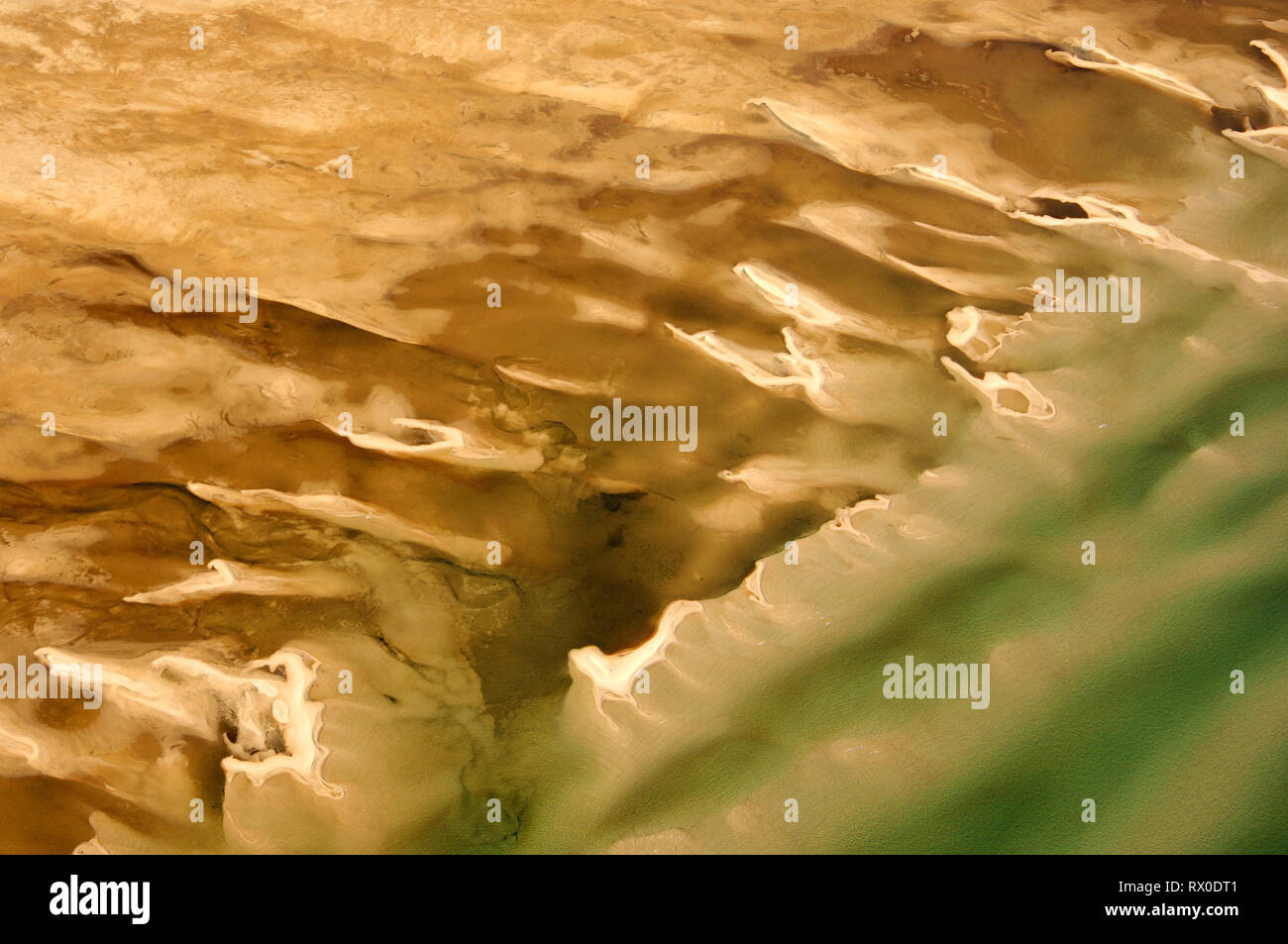 aerial, Athabasca Sand Dunes Prov Park, Lake Athabasca, Saskatchewan Stock Photo