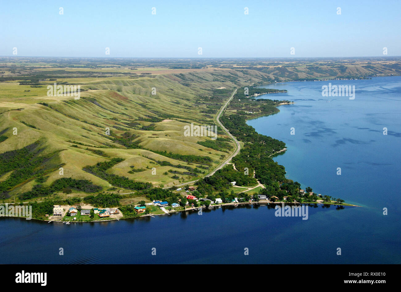 aerial, Katepwa Lake, Sandy Beach, Saskatchewan, Canada Stock Photo Alamy