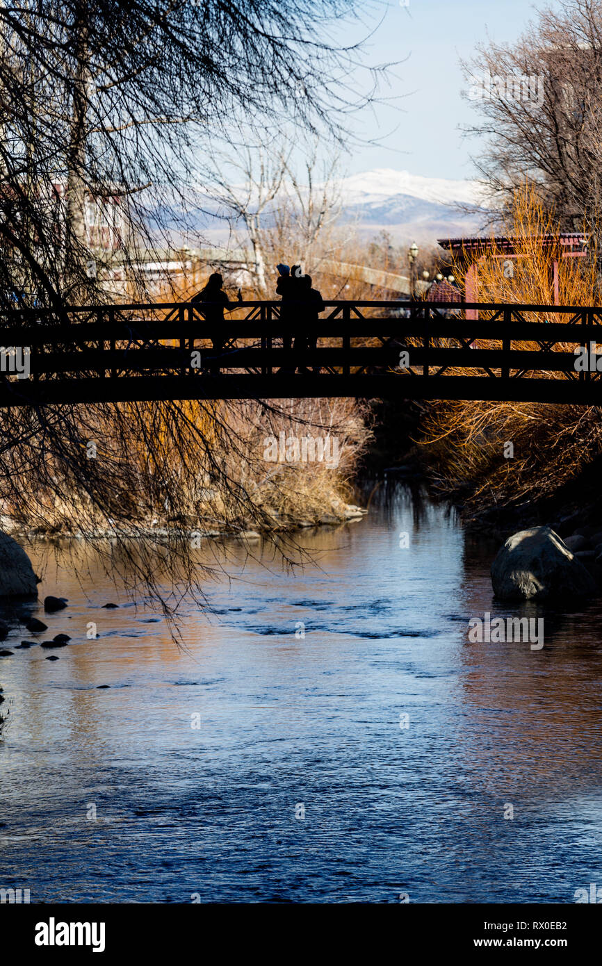Bridge over the Truckee River in downtown Reno Nevada Stock Photo Alamy