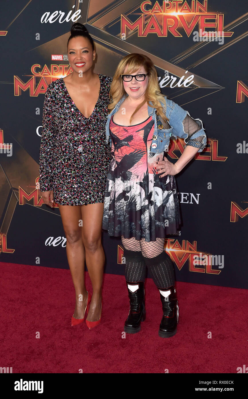 Aisha Tyler and Kirsten Vangsness attending the 'Captain Marvel' world