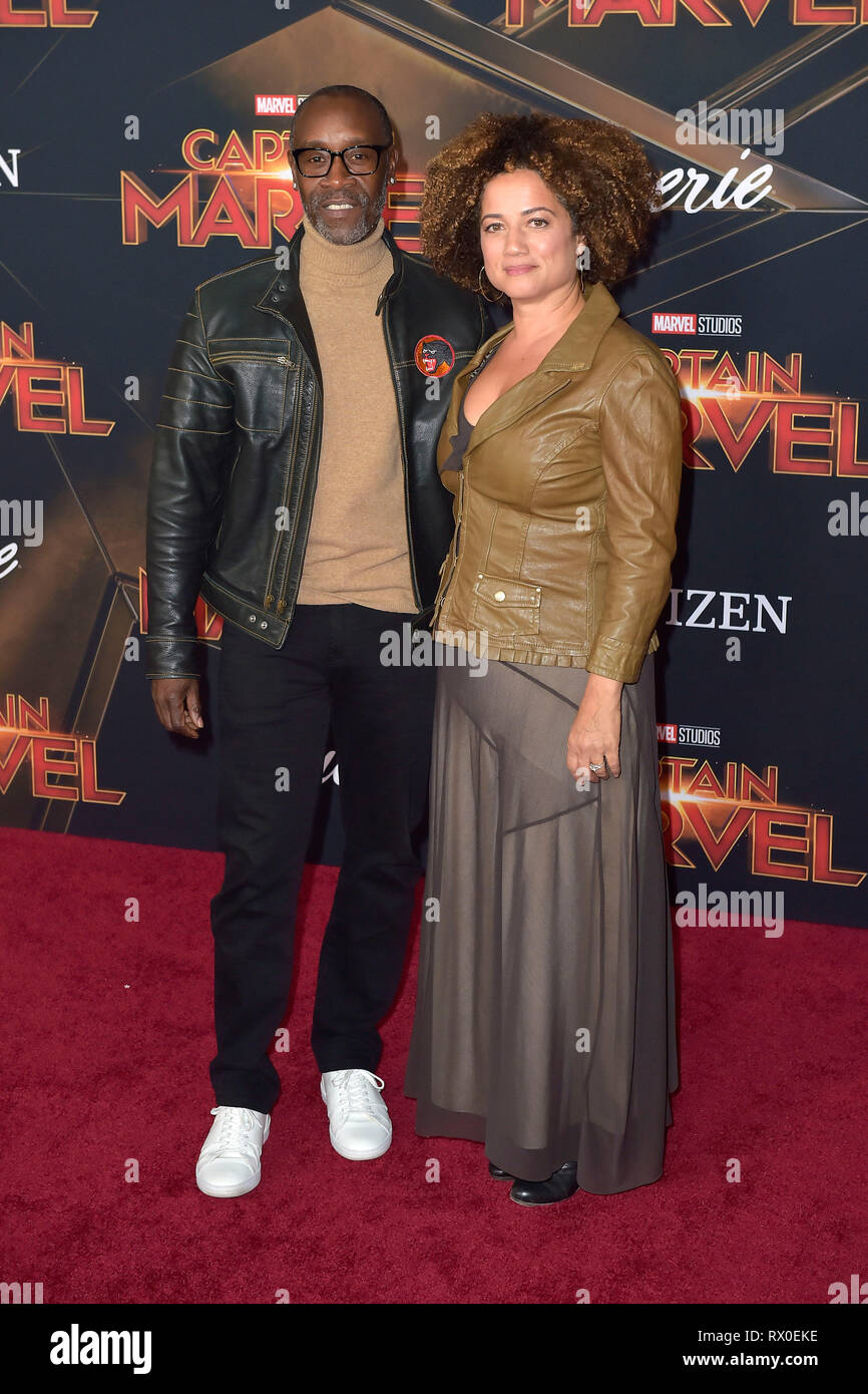 Don Cheadle and his wife Bridgid Coulter attending the 'Captain Marvel'  world premiere at El Captian Theatre on March 4, 2019 in Los Angeles,  California Stock Photo - Alamy