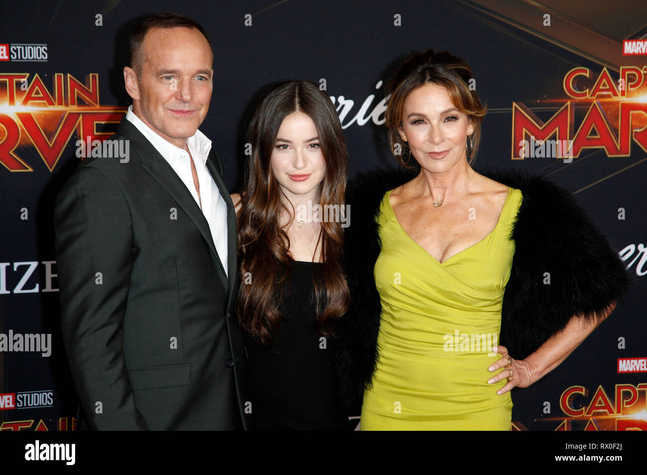 Clark Gregg, his daughter Stella Gregg and his wife Jennifer Grey
