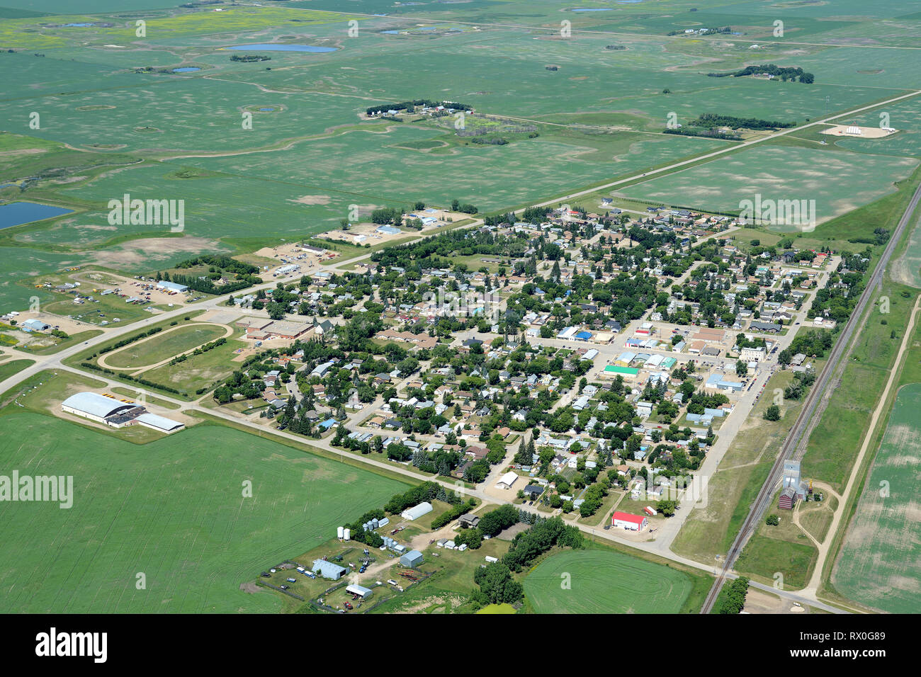 aerial, Strasbourg, Saskatchewan Stock Photo Alamy
