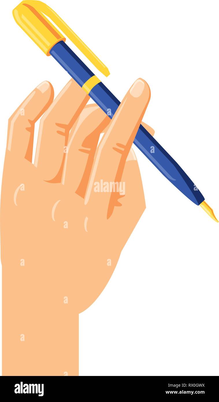 hand with pen ink write icon vector illustration design Stock Vector Image  & Art - Alamy
