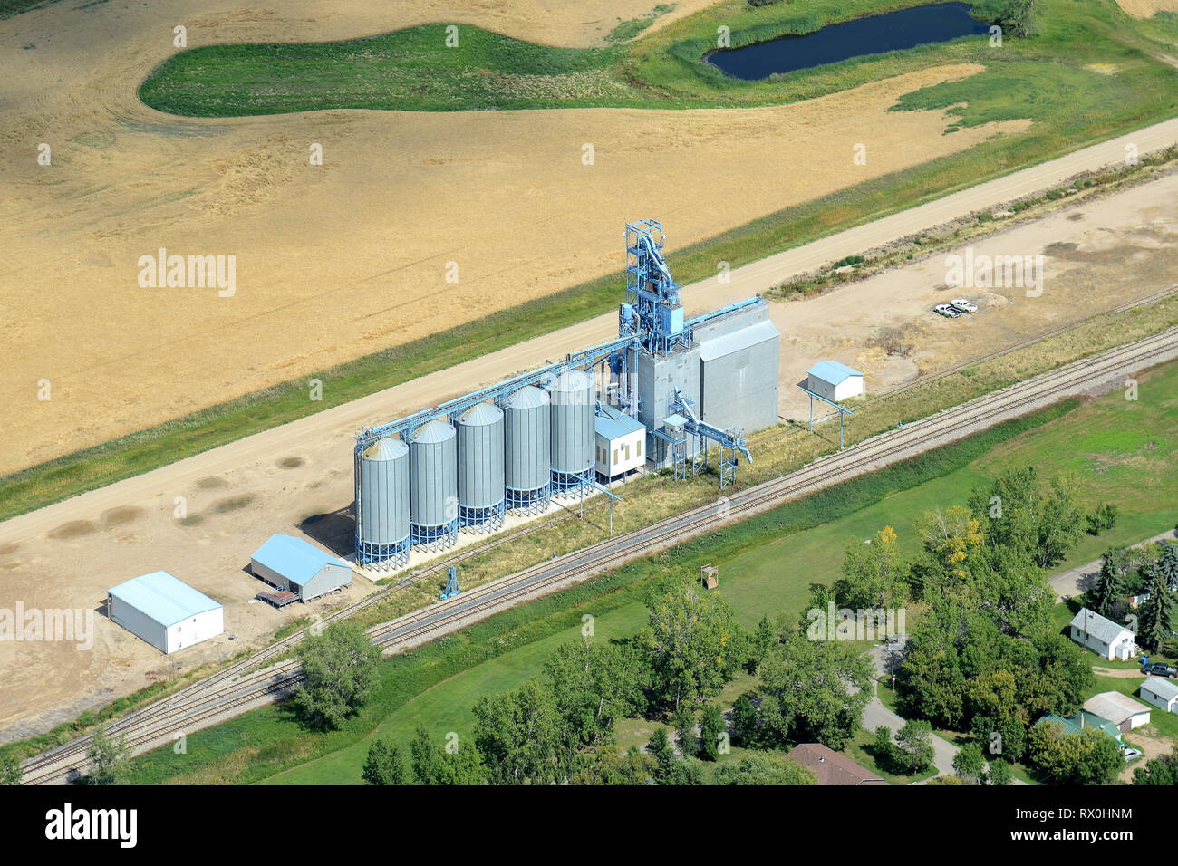aerial, grain elevator, Alameda, Saskatchewan Stock Photo Alamy
