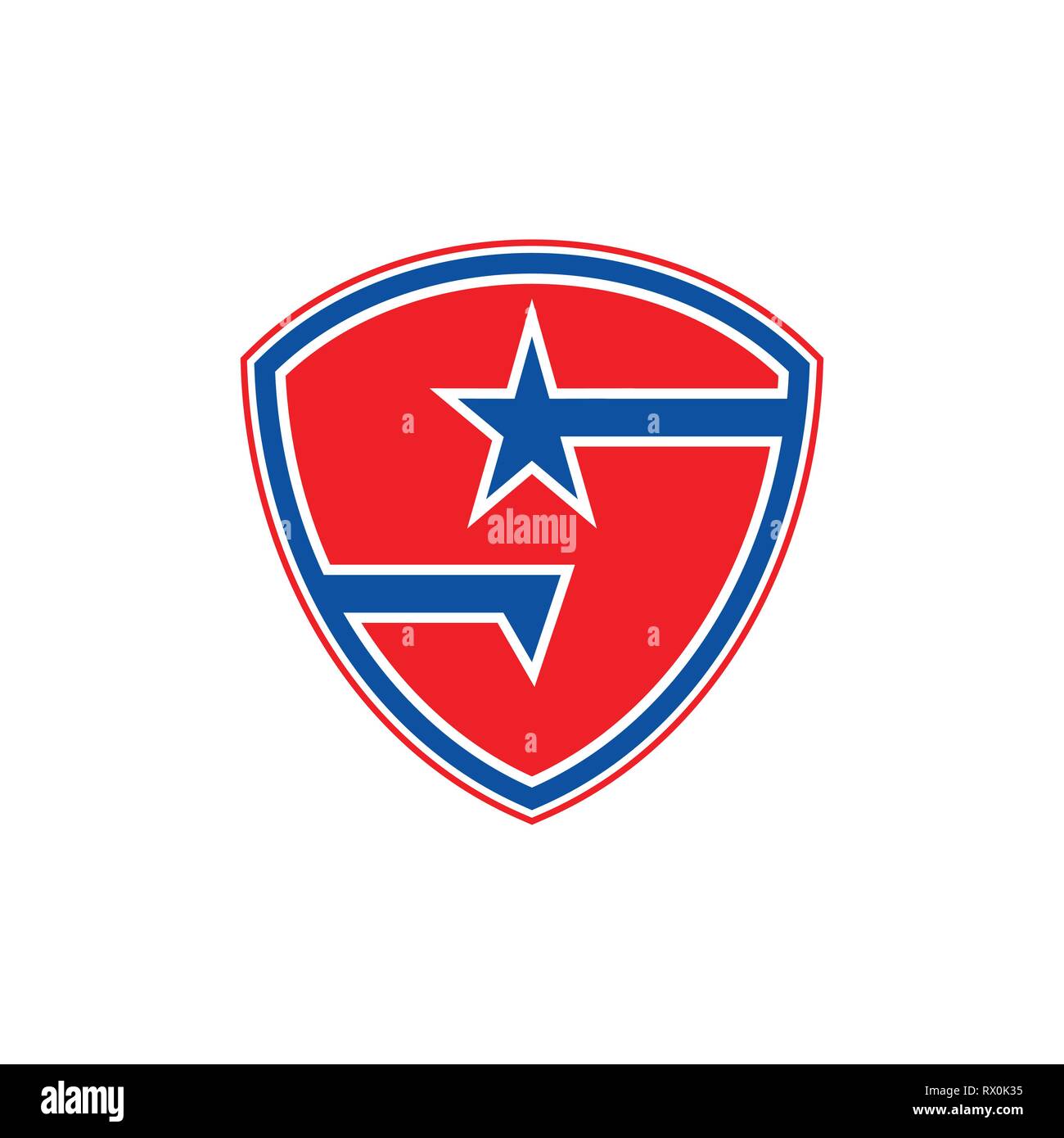 Letter S Star Emblem Shield Logo Stock Vector Art Illustration