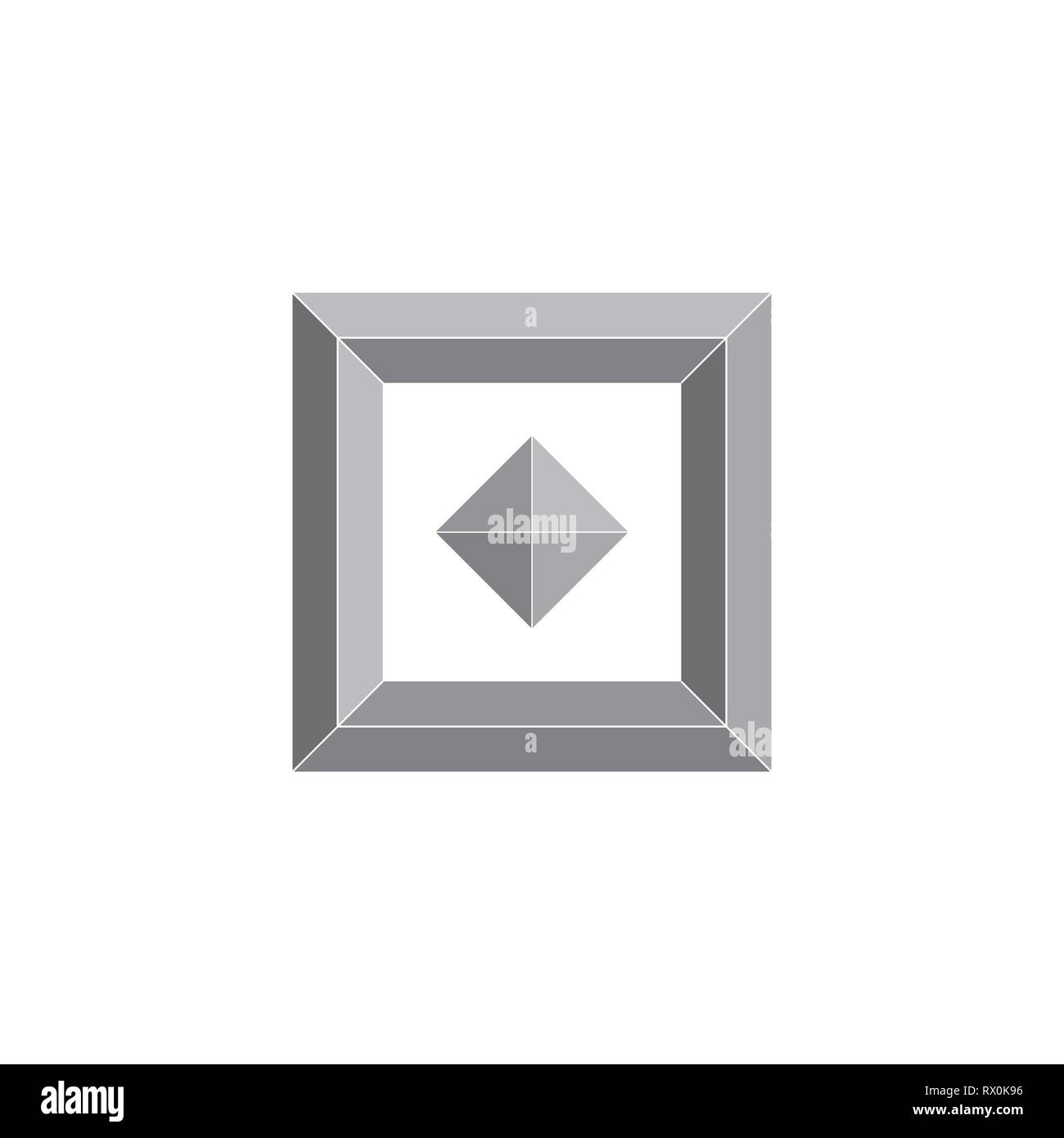 square 3d simple design logo vector Stock Vector