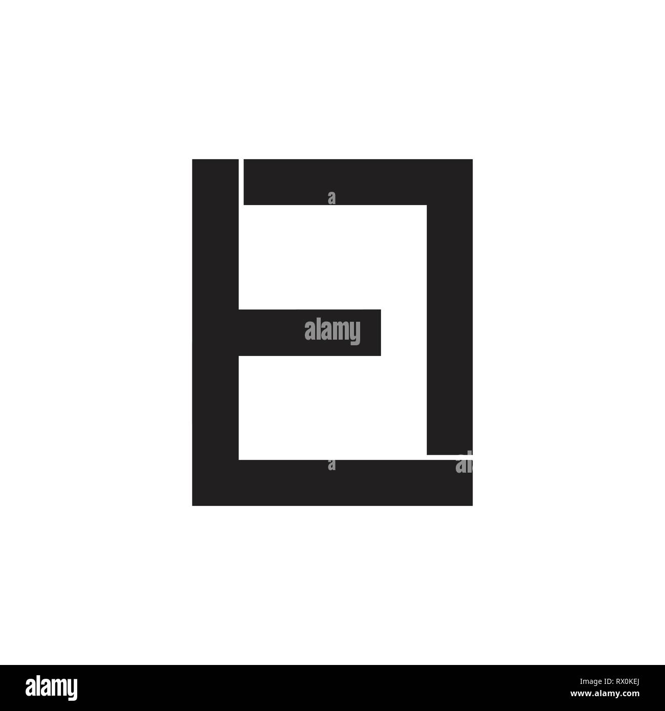 abstract letters tl simple square geometric logo Stock Vector