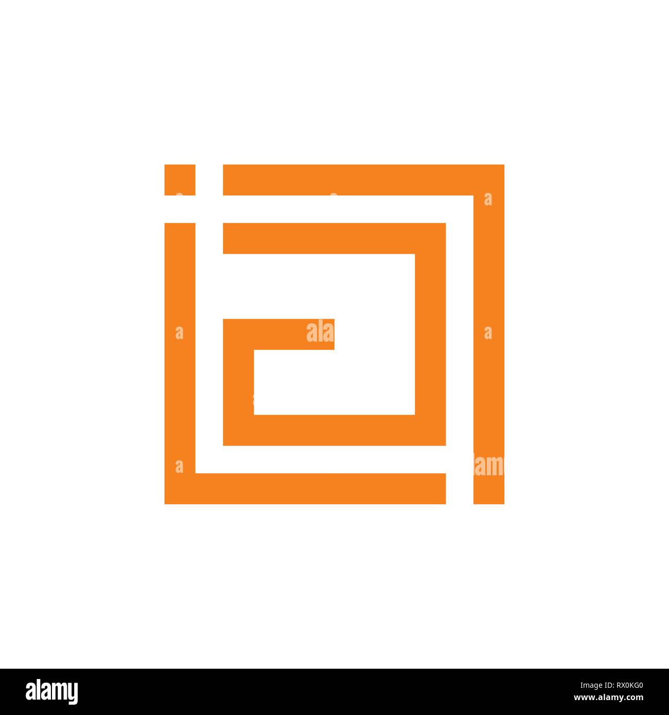 abstract letters ia geometric square logo vector Stock Vector