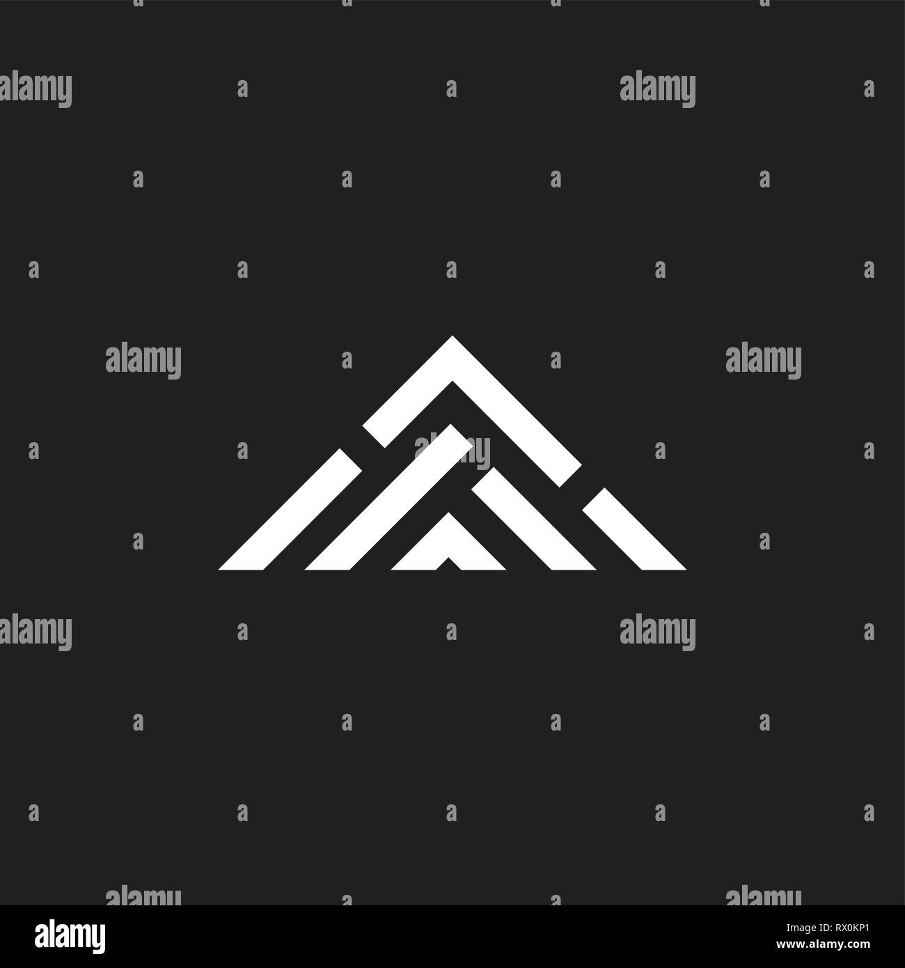 simple triangle stripes geometric mountain logo vector Stock Vector