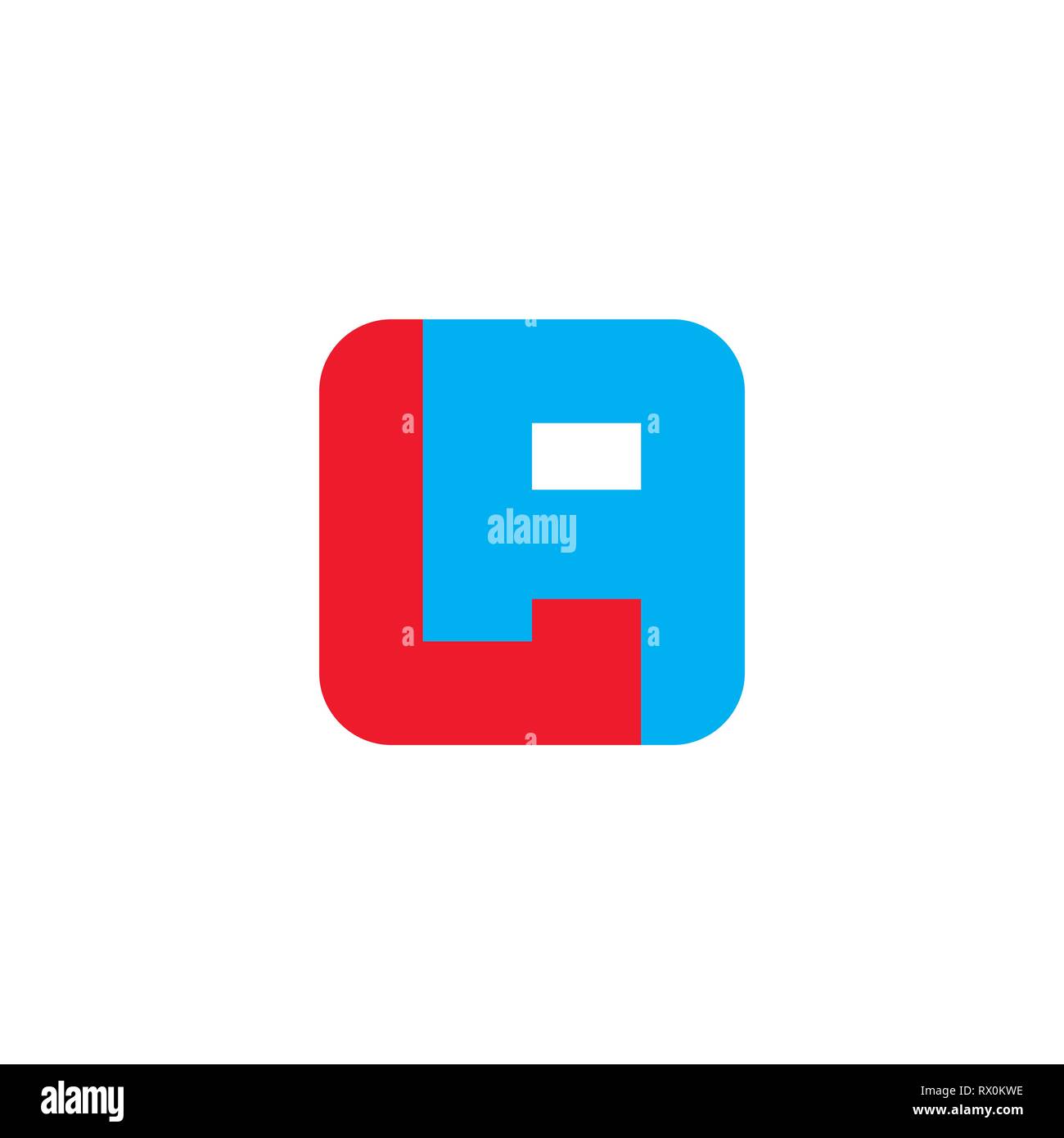 letters la square geometric logo vector Stock Vector