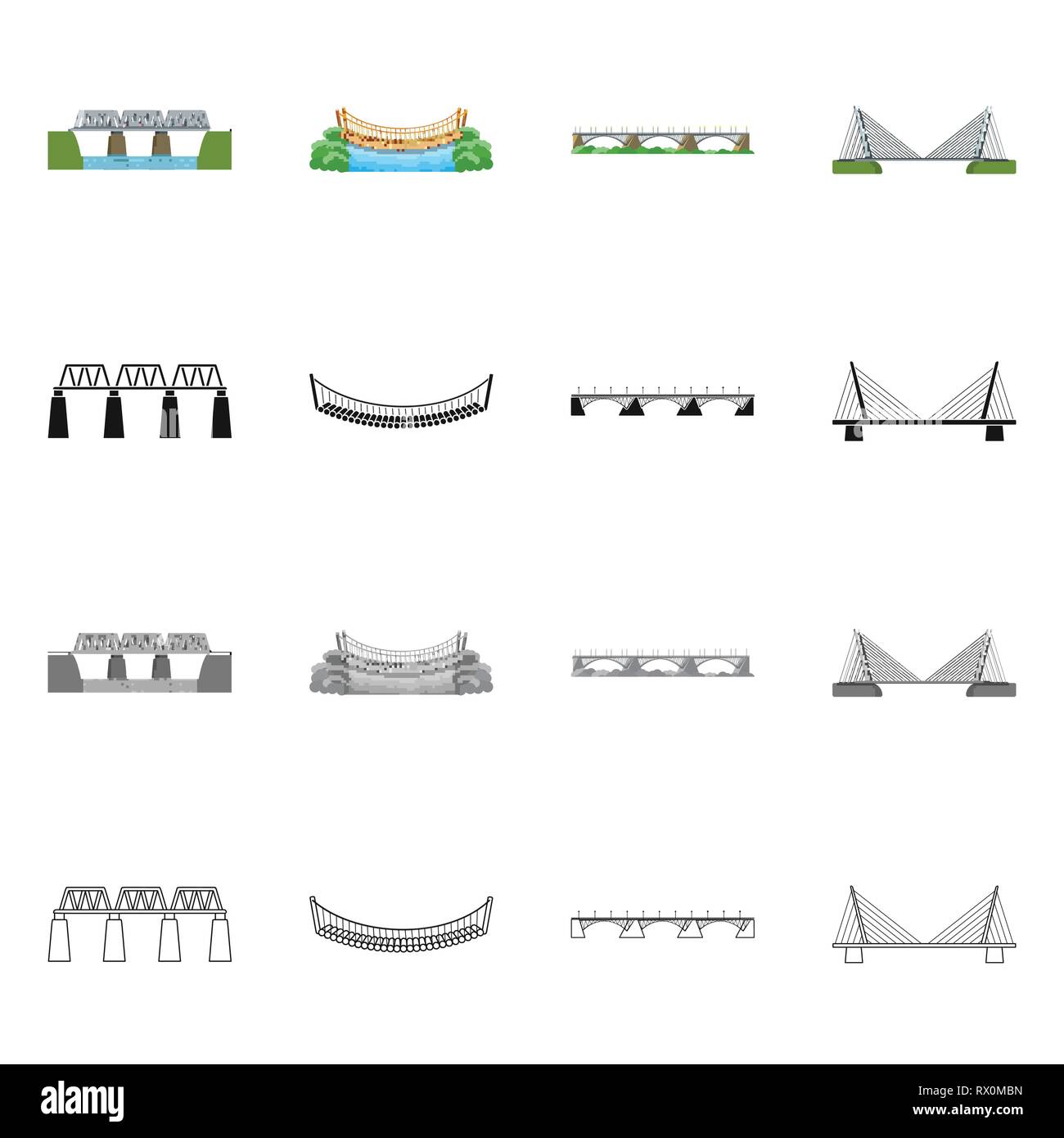 Vector illustration of connection and design sign. Set of connection ...