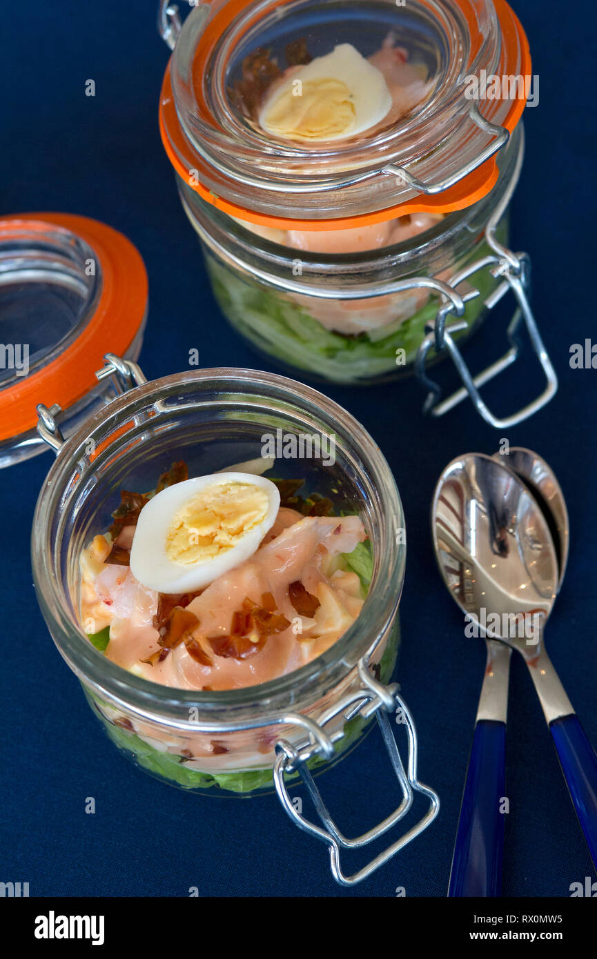 Eggs Drumkilbo or Oeuffs Drumkilbo in kilner jars, as prepared by the