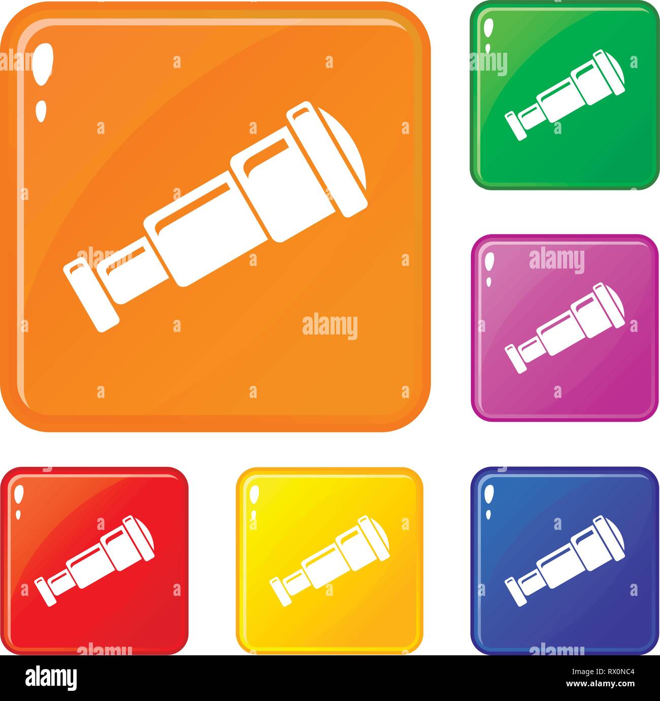 Spyglass icons set vector color Stock Vector Image & Art - Alamy