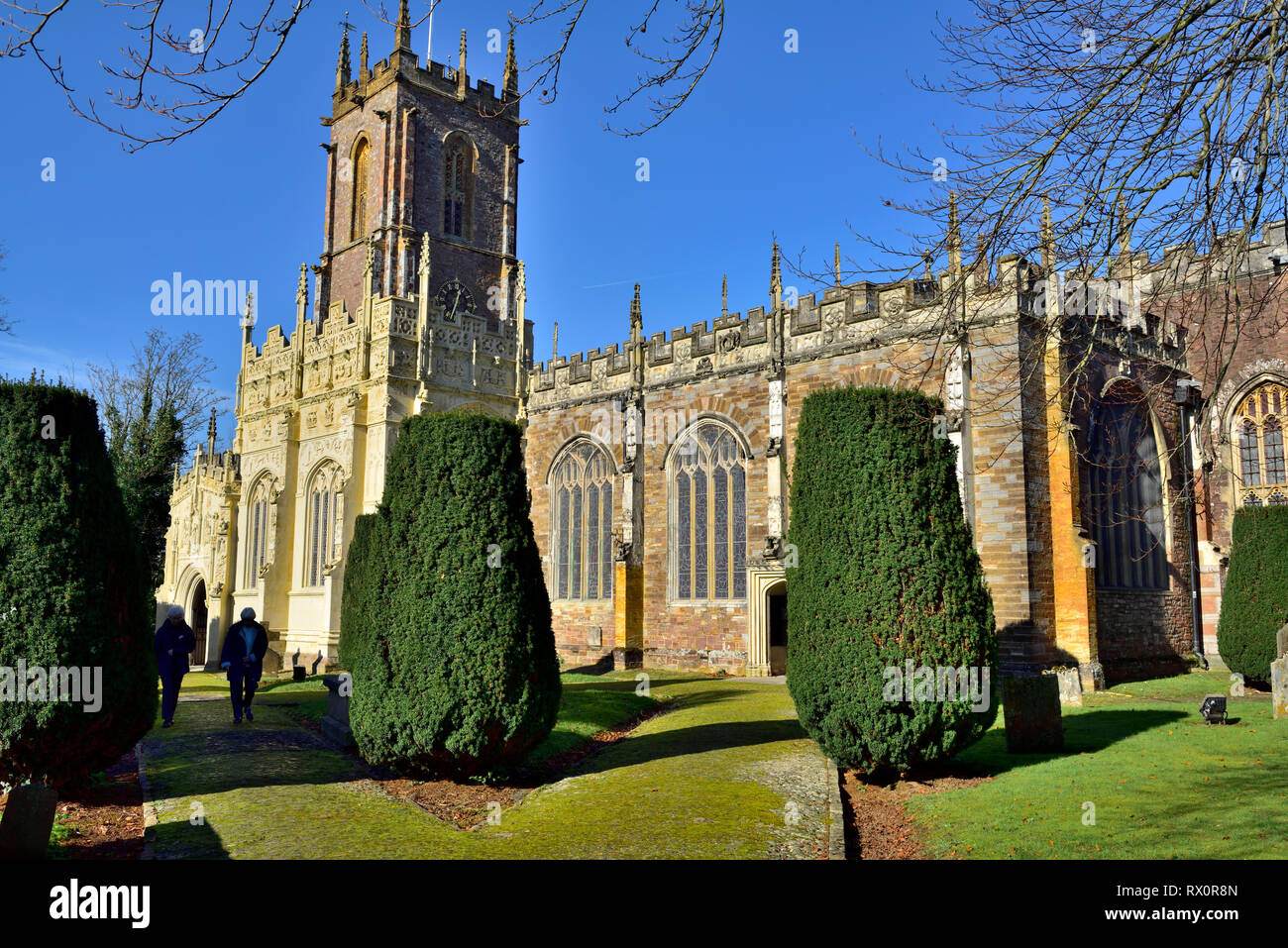Front of St. Peter's Church, Tiverton, Devon, England, UK Stock Photo