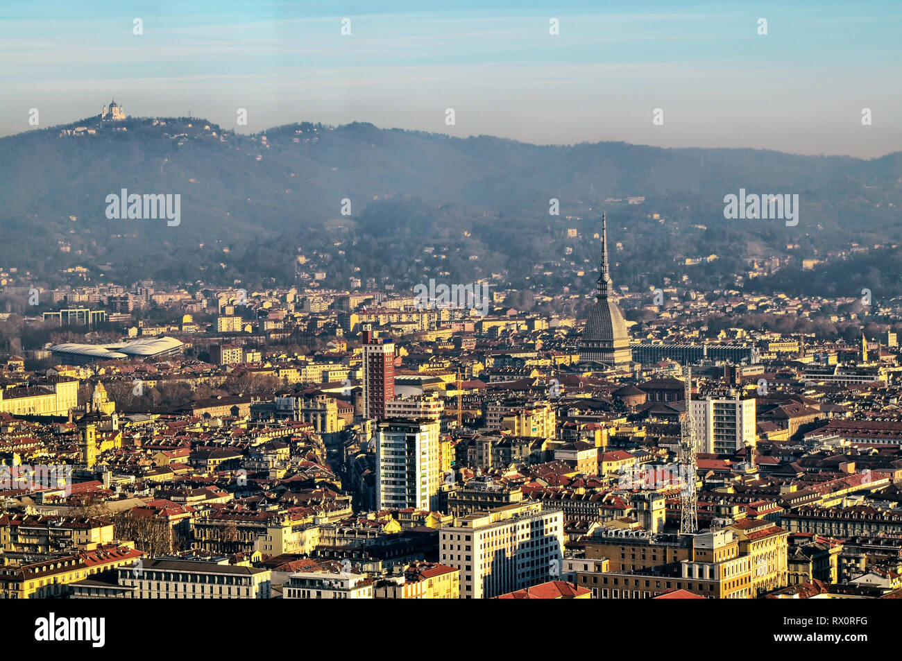 View of Turin from the top of the thirtyfifth floor of the Intesa