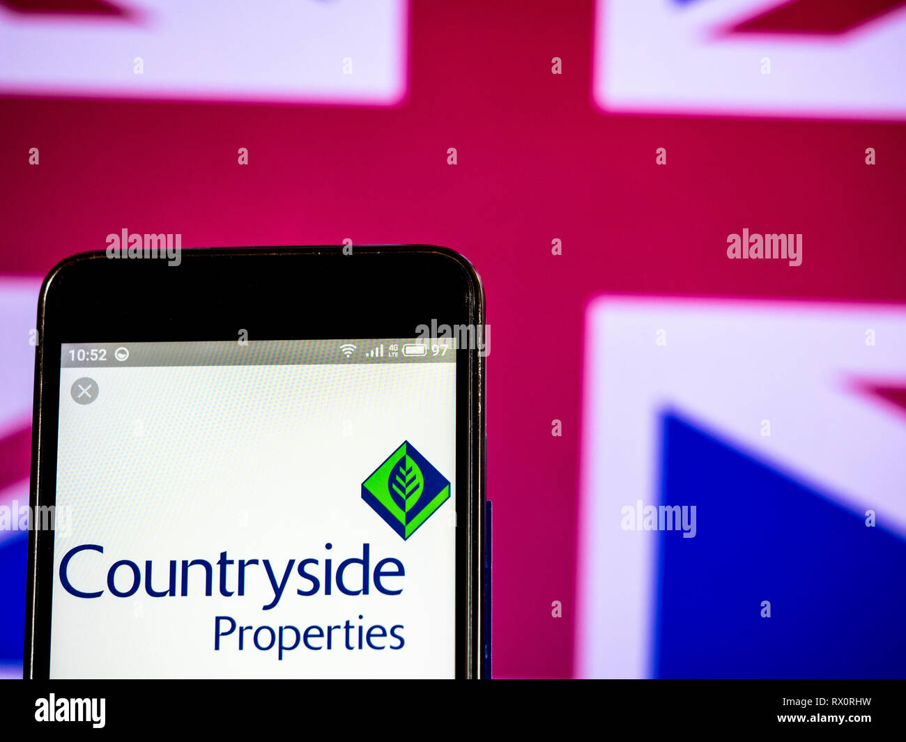 Countryside Properties company logo seen displayed on smart phone Stock