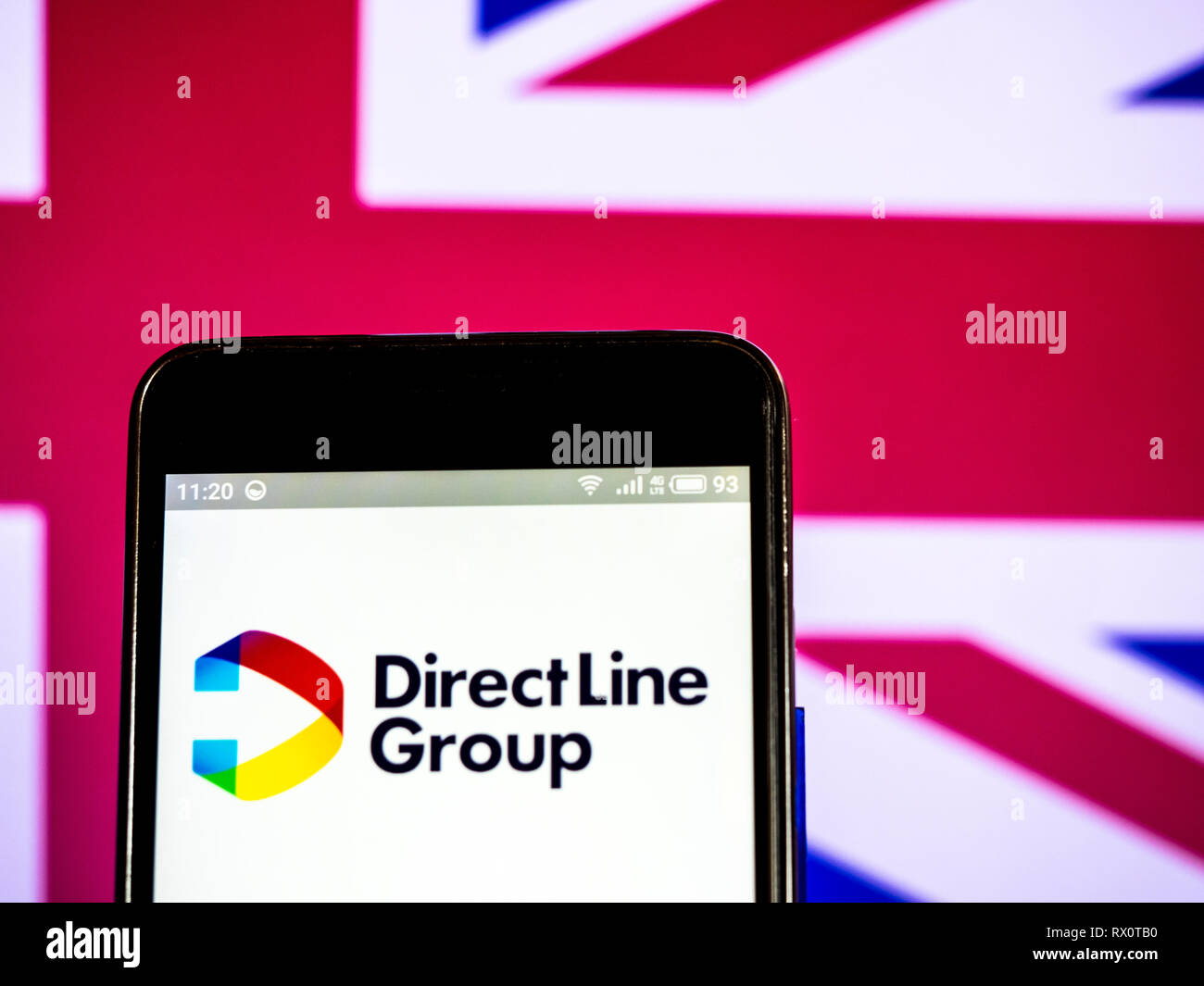 Direct Line Group plc company logo seen displayed on smart phone Stock ...