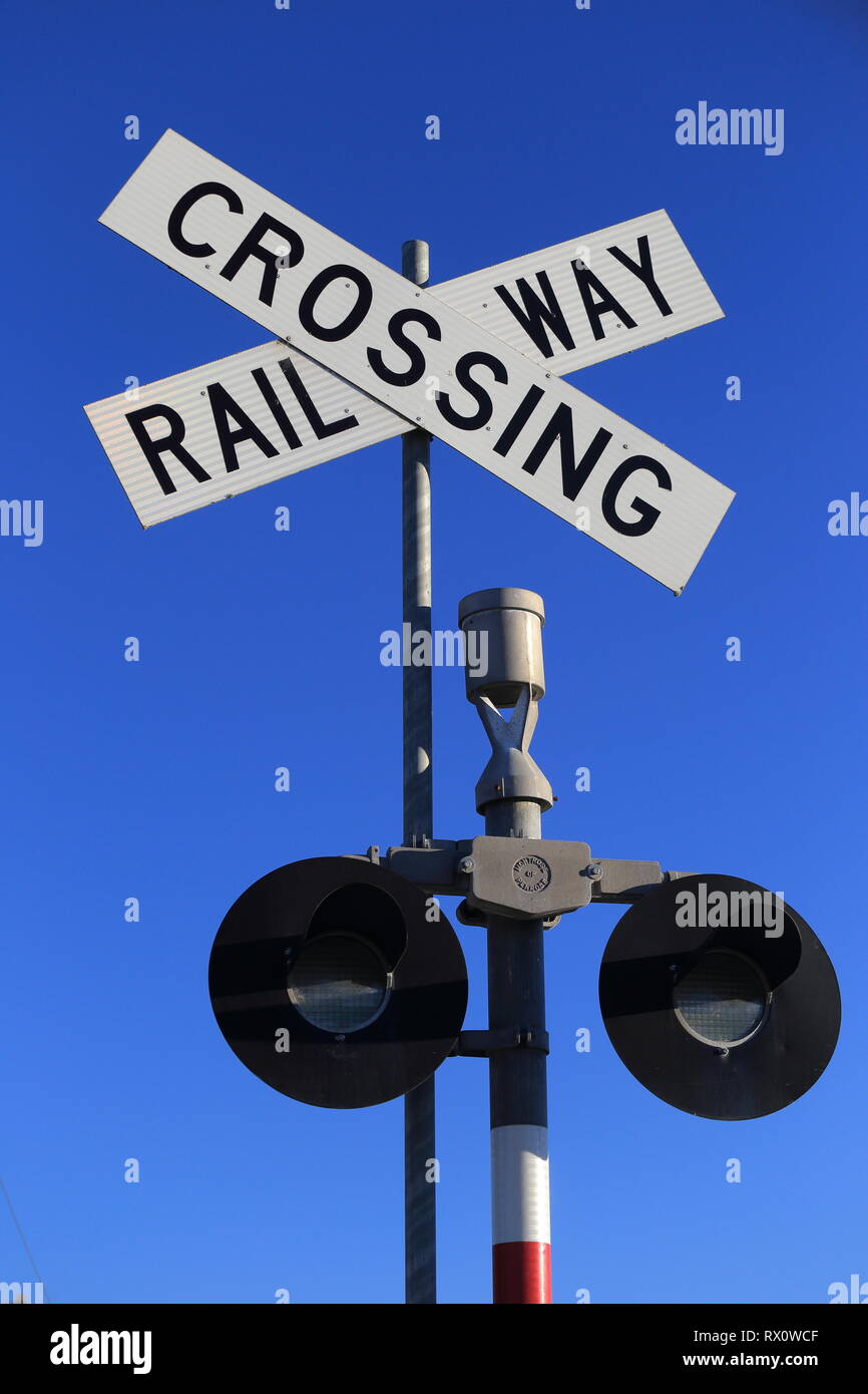 Railway crossing sign hi-res stock photography and images - Alamy