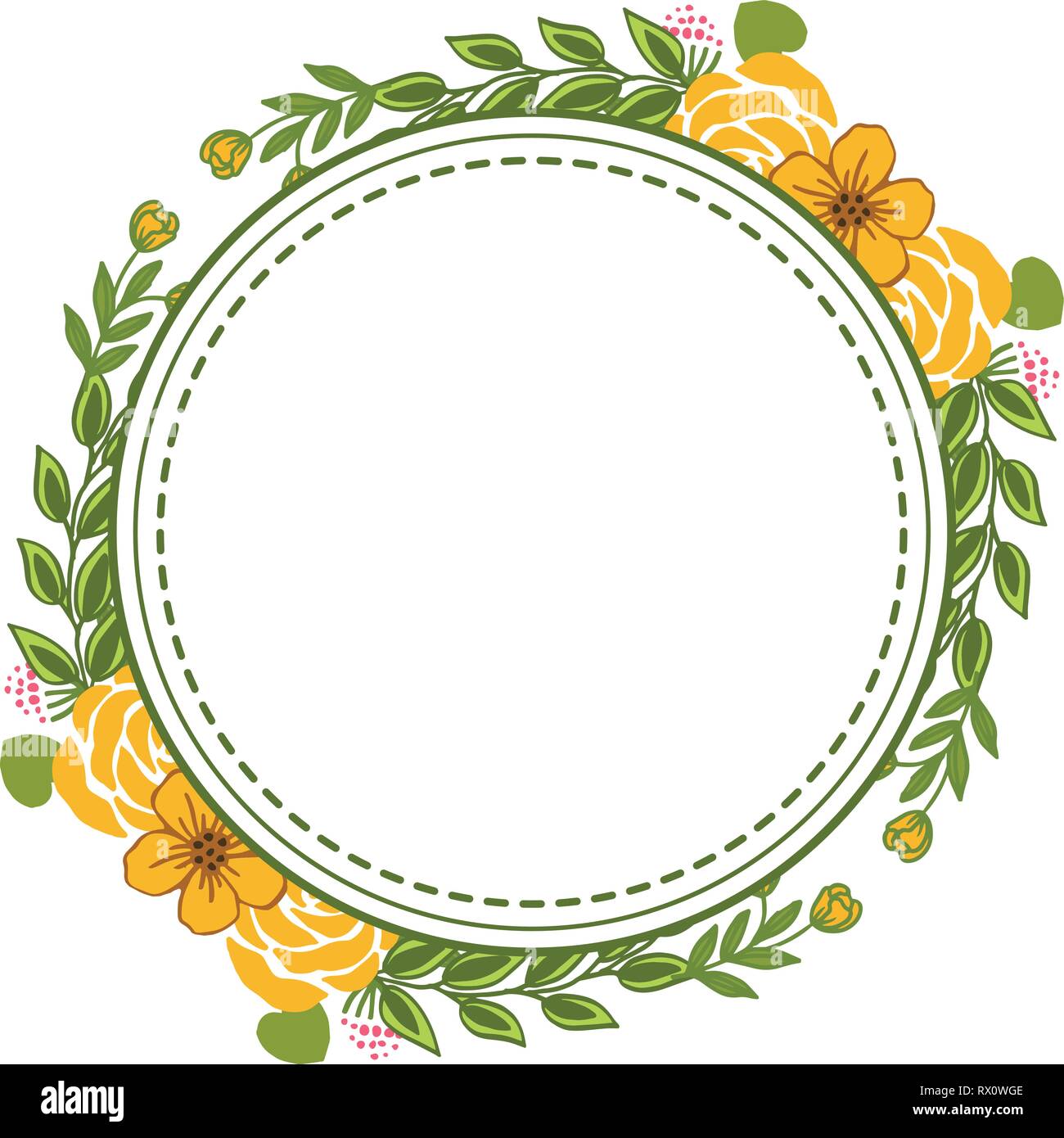 Vector illustration design artwork colorful wreath frame Stock Vector ...