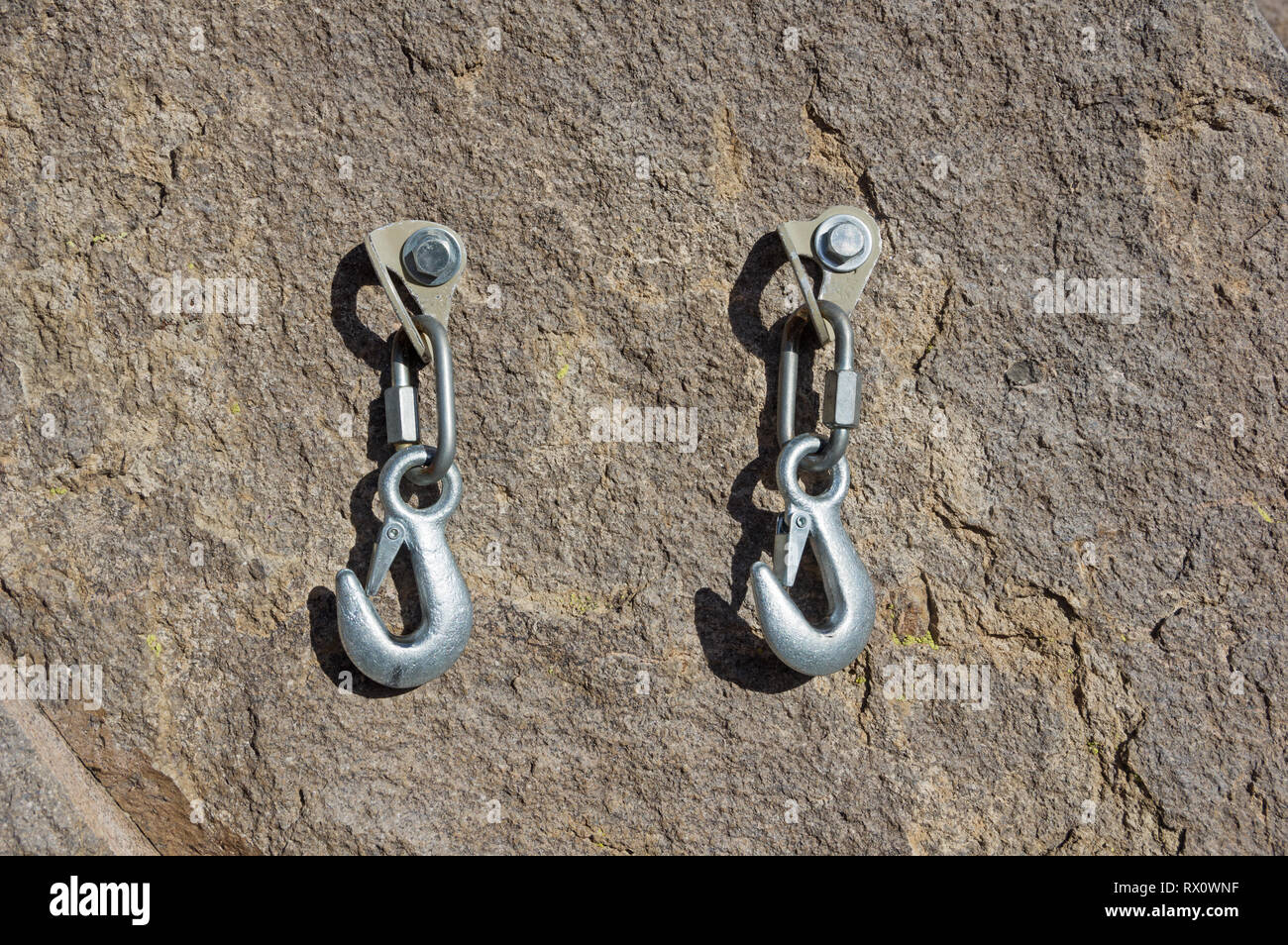 Rock climbing anchor hi-res stock photography and images - Alamy