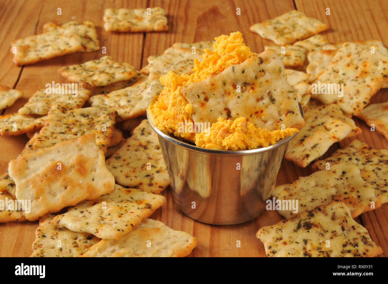 Italian spice crispy flatbread crackers with bacon cheddar cheese